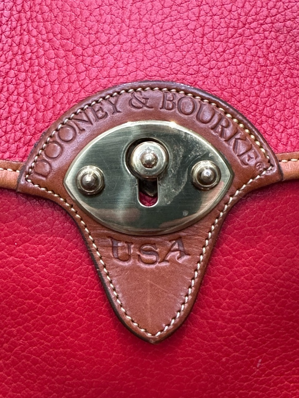Vintage Dooney Bourke AWL Red Crossbody Bag Duck Logo USA Leather - Picture 5 of 11
